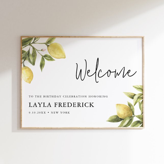Poster FESTA DE ANIVERSÁRIO de limão CITRON Bem-vindo 18x (Criador carregado)