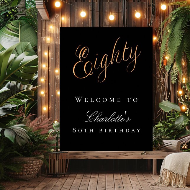 Poster Festa de aniversário de ouro preto bem-vindo (Criador carregado)