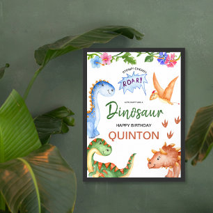 Poster Festa de aniversário de Raio do Chomp Dinossaur