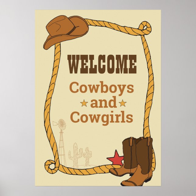 Poster Festa de Aniversário de Rodeio Ocidental - Partido (Frente)