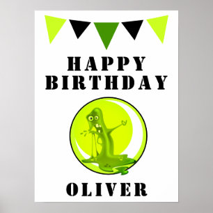 Poster Festa de aniversário de Sinalizadores Verdes Rigo
