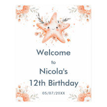 Festa de aniversário de Starfish Floral Bonito Bem