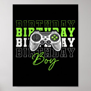 Poster Festa de Aniversário de Vídeo Game para Meninos Cr