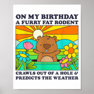 Poster Festa de Aniversário do Dia do Marmota Engraçado M