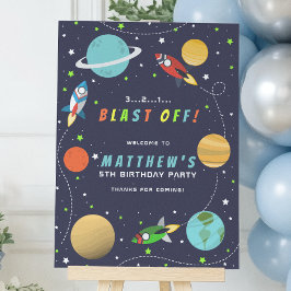 Poster Festa de Aniversário do Foguete Espacial