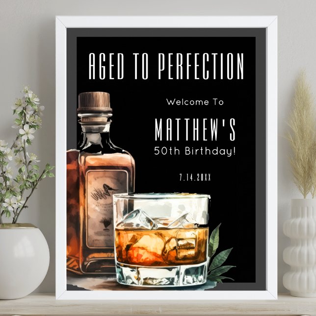 Poster Festa de Aniversário Envelhecida à Perfeição (Aged To Perfection Birthday Party Poster)