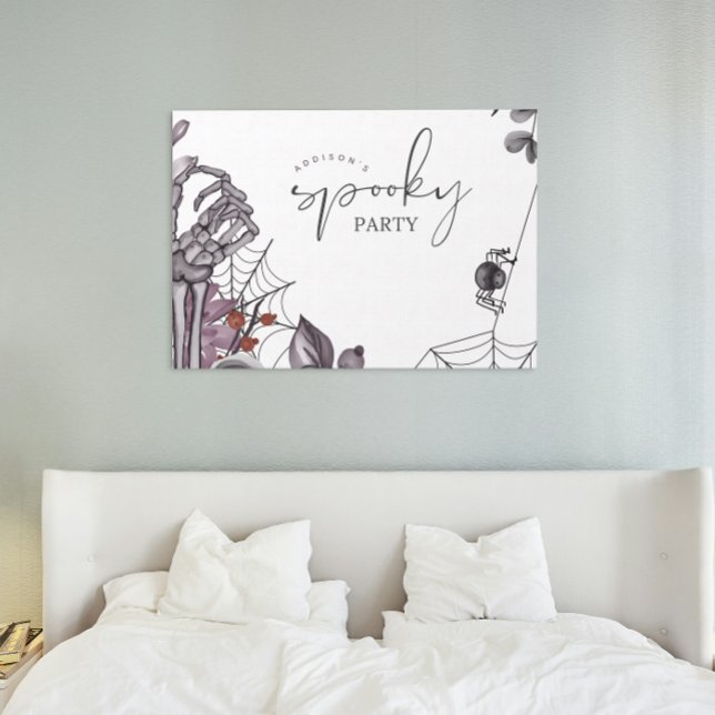 Póster Festa de aniversário Floral Spooky Halloween (Criador carregado)