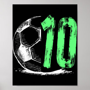 Poster Festa de aniversário infantil de futebol de 10 ano