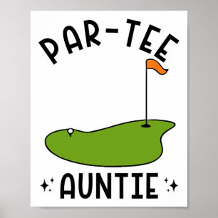 Poster Festa de aniversário Par Tia Engraçada Tia Golf