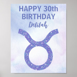 Poster Festa de Aniversário Personalizada do Signo de Tou