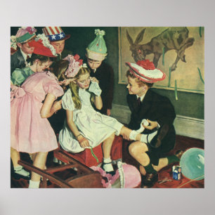 Poster Festa de Aniversário Vintage, Pregar o Rabo no Bur