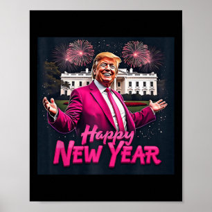 Poster Festa de Ano Novo do Funny Trump 2025 Trump Ano No
