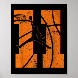 Poster Festa de Basquete de Aniversário de 11 11 Anos e 1
