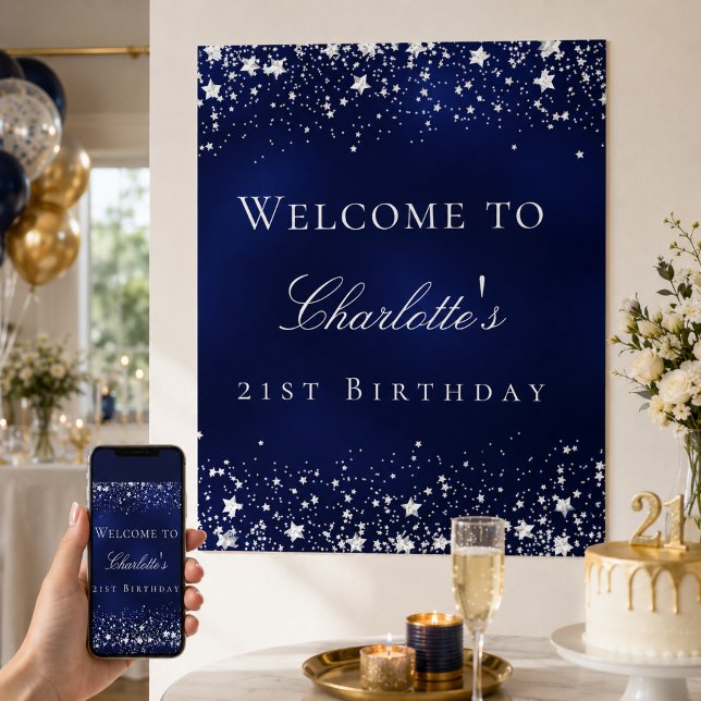 Poster Festa de boas-vindas às estrelas da prata azul de  (Criador carregado)