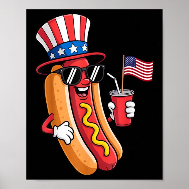 Poster Festa de Cachorro Quente de 4 de Julho - Diversão  (Frente)
