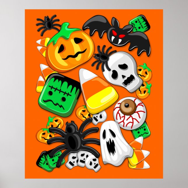 Poster Festa de Candies do Halloween Spooky (Frente)