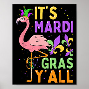 Poster Festa de Carnaval Engraçada Ideia Flamingo Mardi G