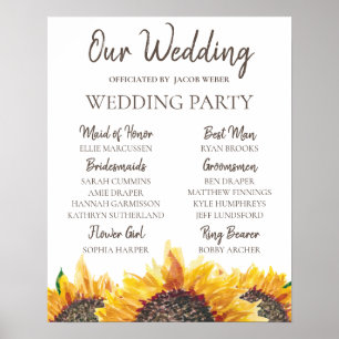 Poster Festa de Casamento Boho Amarelo Marrom Girassol Br