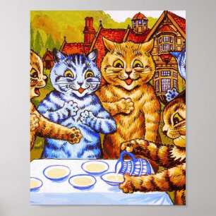 Poster Festa de Chá de Cat Louis Wain