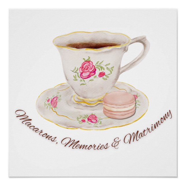 Póster Festa de Chá Elegante para Noiva Solteira (Frente)