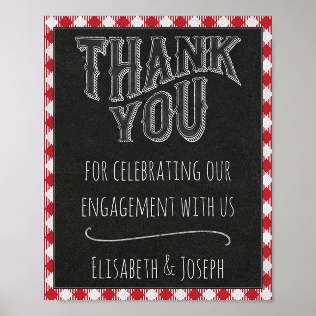 Poster Festa De CHURRASCO Obrigado Do Sinal De Newlyweds (Frente)