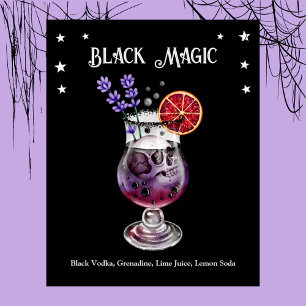 Poster Festa de Cocktail do Halloween com receita do crân