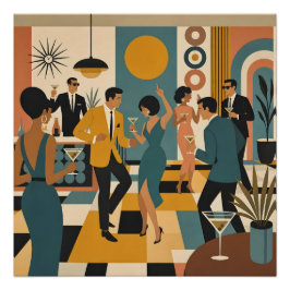 Póster Festa de Dança do Martini Hípico do Meio do Século