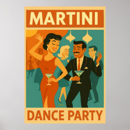 Poster Festa de Dança Martini de Meados do Século
