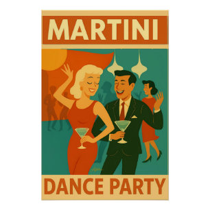 Póster Festa de Dança Martini Meados do Século