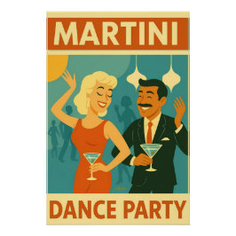 Póster Festa de Dança Martini Meados do Século