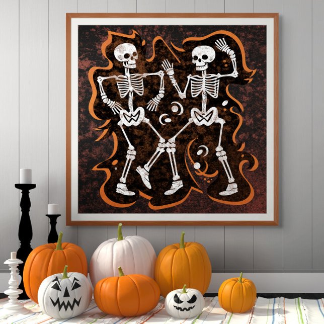 Póster Festa de Dia de as Bruxas engraçado dos Skeletons  (Criador carregado)