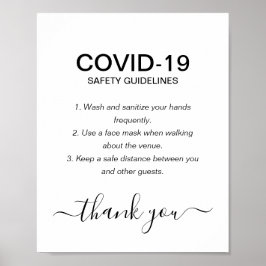 Poster Festa de Diretrizes Simples de Segurança para Covi