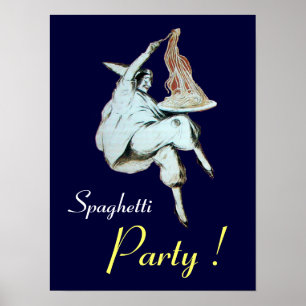 Póster FESTA DE ESPAGUETE, COZINHA ITALIANA, roxo