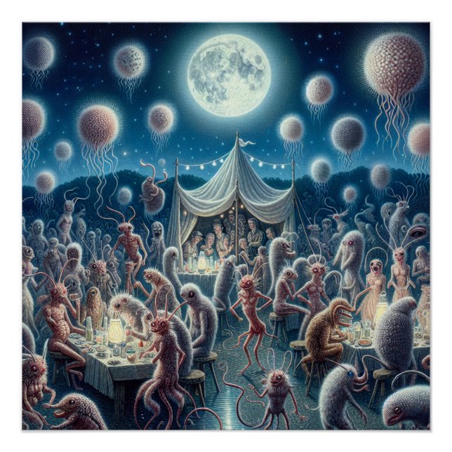 Póster Festa De Fantasia Mágica Em Arte Lunar Completa (Frente)