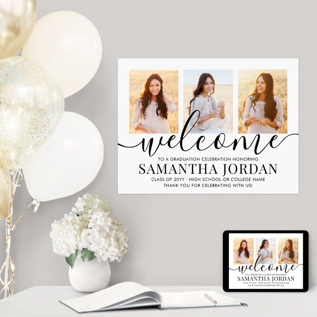 Poster Festa de formatura 3 Fotografia e Script Preto - B (Criador carregado)