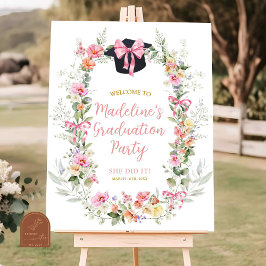 Poster Festa de Formatura Arco Floral Colorido Rosa