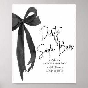 Poster Festa de Formatura Black Bow Graduado Bar de Soda 