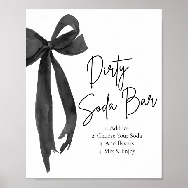 Poster Festa de Formatura Black Bow Graduado Bar de Soda  (Frente)