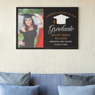 Poster Festa de Formatura Chic Foto de Graduada Negra