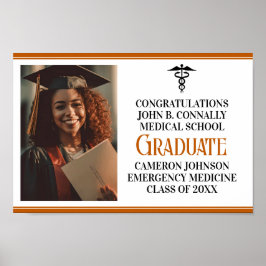 Poster Festa de formatura de Foto da Escola Médica Laranj