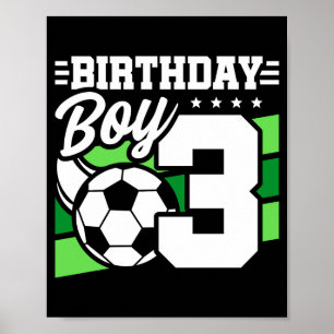 Poster Festa de Futebol de 3 Anos de Idade 3º Aniversário