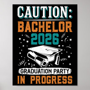 Poster Festa de Graduação Bestanden Caution Chelor 2026 G
