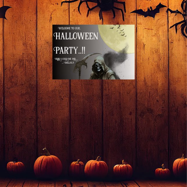 Poster Festa de Halloween da Grim Reaper (Grim Reaper Halloween Party Poster)
