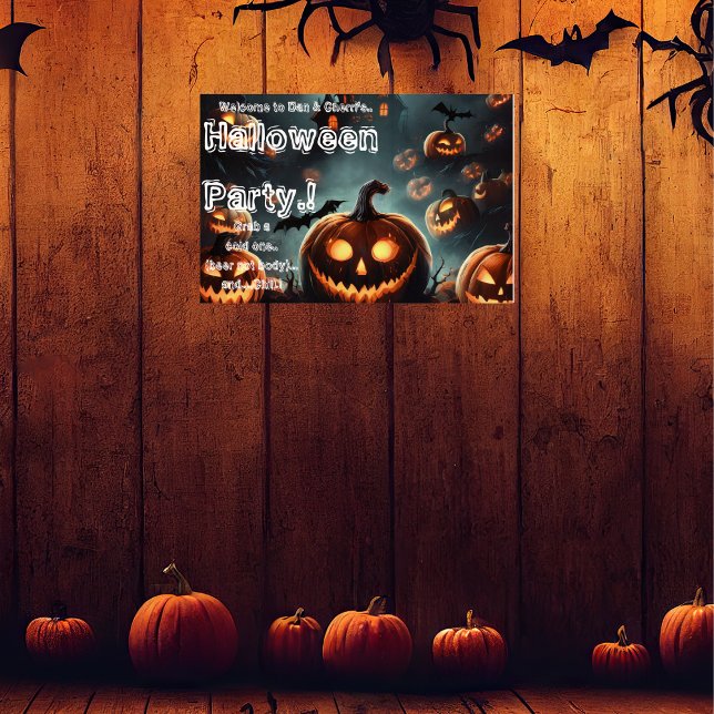 Poster Festa de Halloween de Abóbora (Hells Pumpkin Halloween Party Poster)
