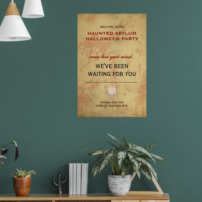 Poster Festa de Halloween de Asilo Assombrado (Sala de Estar 1)
