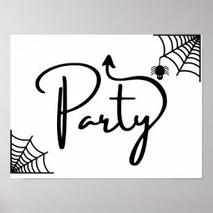 Poster Festa de Halloween desta forma hetero de seta à f