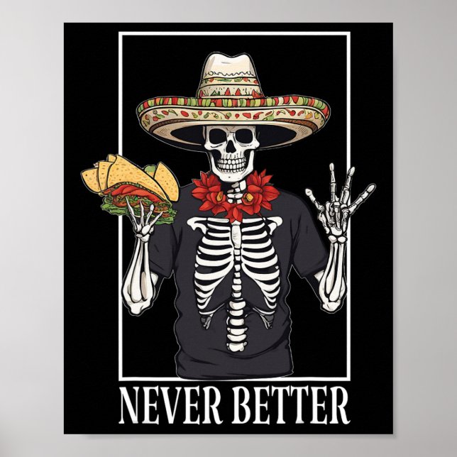 Poster Festa de Halloween do Skeleton Nunca Melhor (Frente)