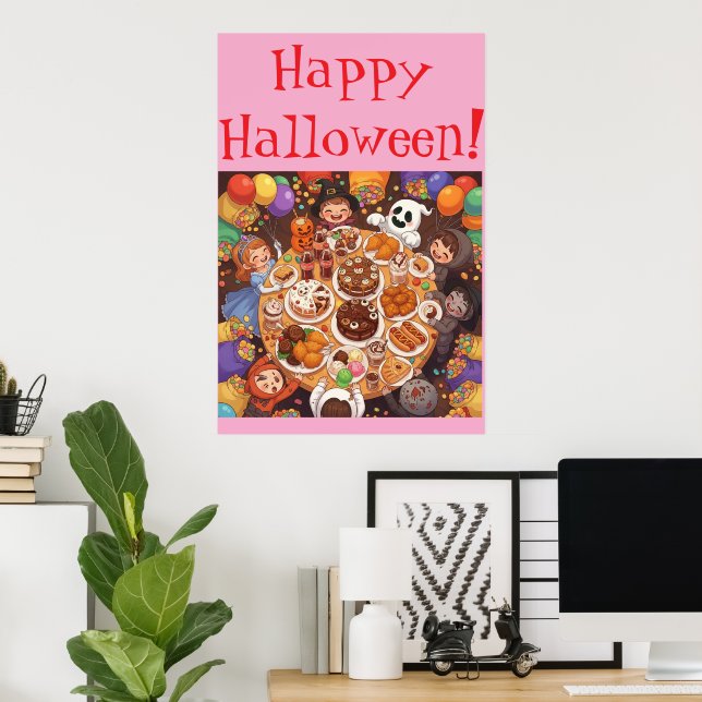 Poster Festa de Halloween para Crianças (Escritório em casa)