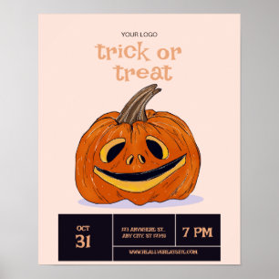 Poster Festa de Halloween, Truque ou Tratamento, Noite de