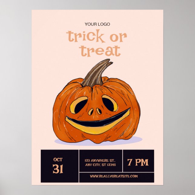 Poster Festa de Halloween, Truque ou Tratamento, Noite de (Frente)